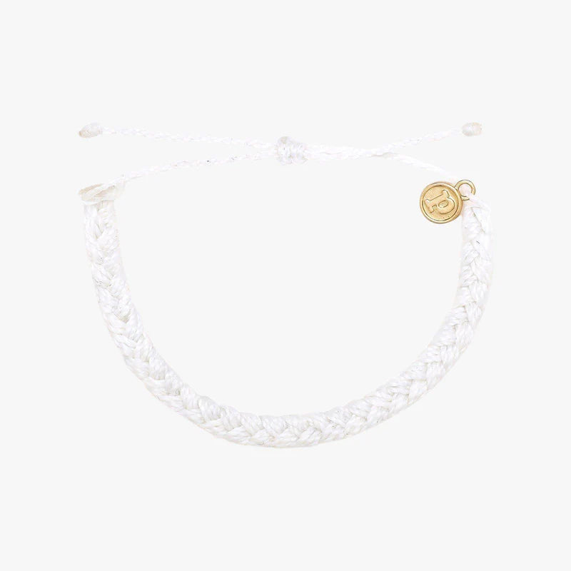 PURAVIDA SOLID BRAIDED BRACELET / Black or White