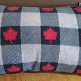 Grey Plaid Maple Leaf Pillow