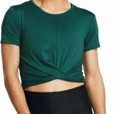 UA WOMENS MOTION CROSSOVER CROP SS