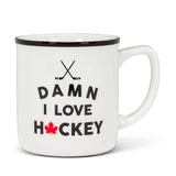 Hockey &amp; Maple Leaf Text Mug