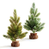 Artificial Christmas Tree with Wood Base