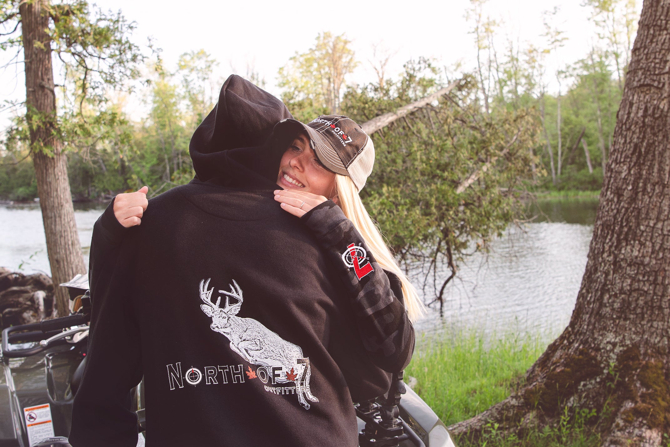 North of 7 Outfitters Men's Zip Hoodie Deer