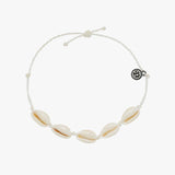 PURAVIDA KNOTTED COWRIES ANKLET / WHITE