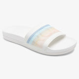 Roxy Slippy Water-Friendly Sandals - White/Stripe