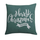 MERRY CHRISTMAS LARGE TEAL PILLOW