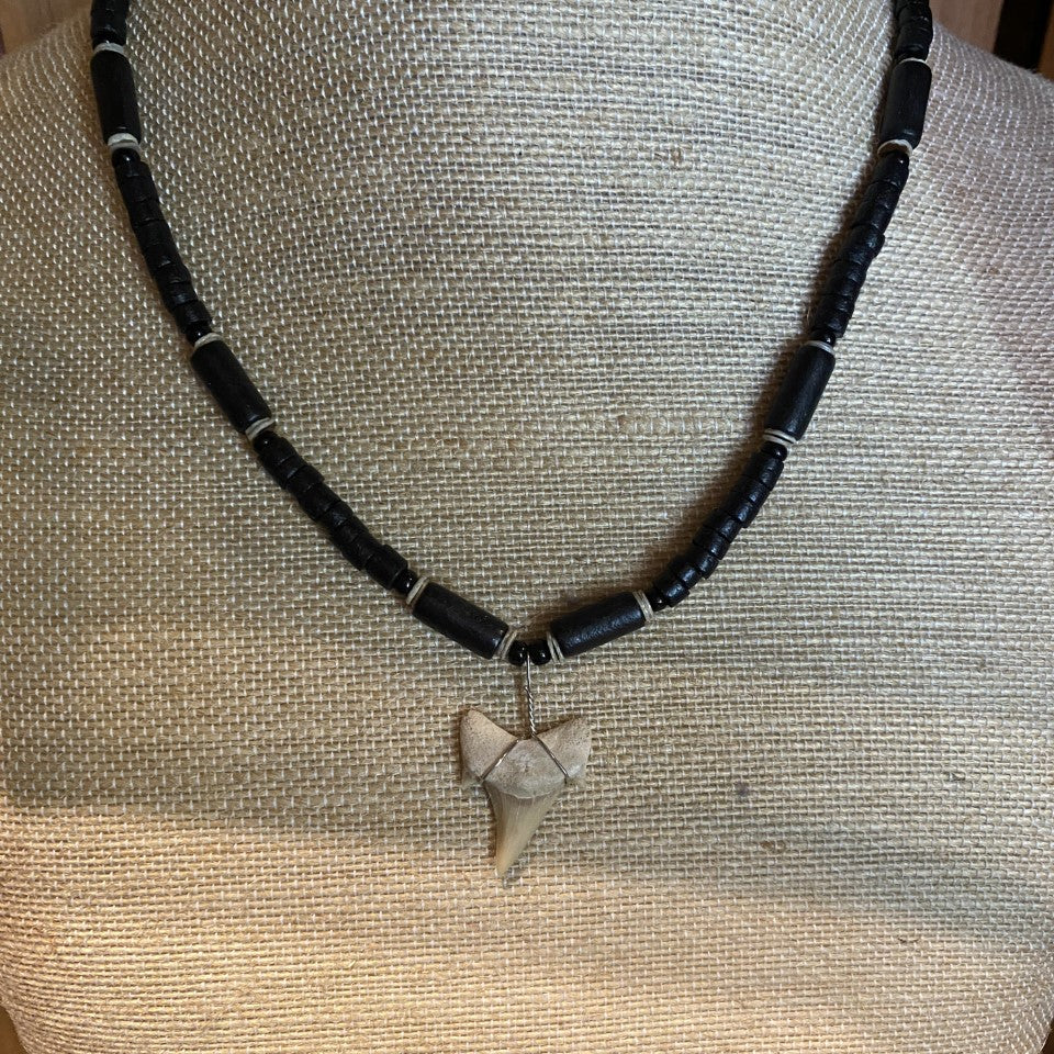Charming Shark Wood Heshi Shark Tooth Necklace
